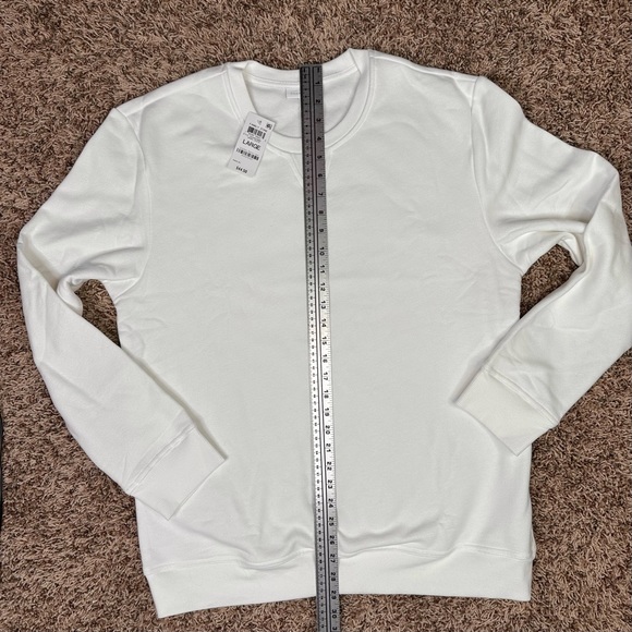 Men’s White Crewneck Lightweight Sweatshirt NWT Large - Picture 4 of 7